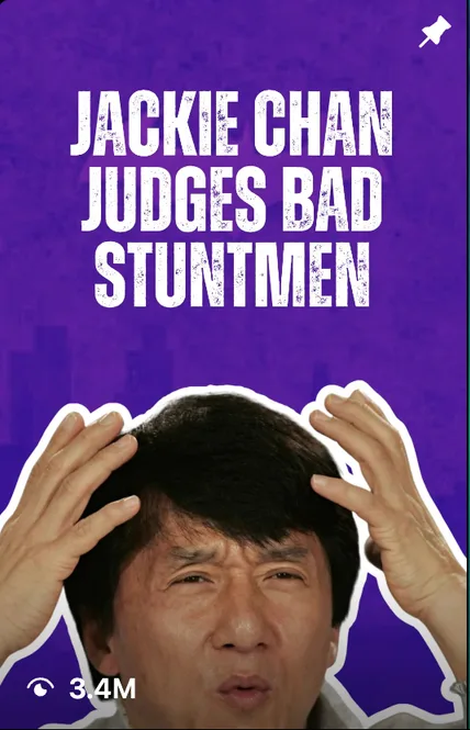 Reel: Jackie Chan judges bad stuntmen, 3.4M views